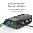 thumbnail image 4 of 3 Socket Cigarette Lighter Adapter 3 USB+2 Type C Port Quick Car Charger Splitter with LED Voltage Display and on/off Switch for iPhone Samsung, 4 of 7