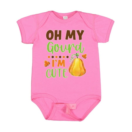 

Inktastic Thanksgiving Oh My Gourd I m Cute Gift Baby Boy or Baby Girl Bodysuit