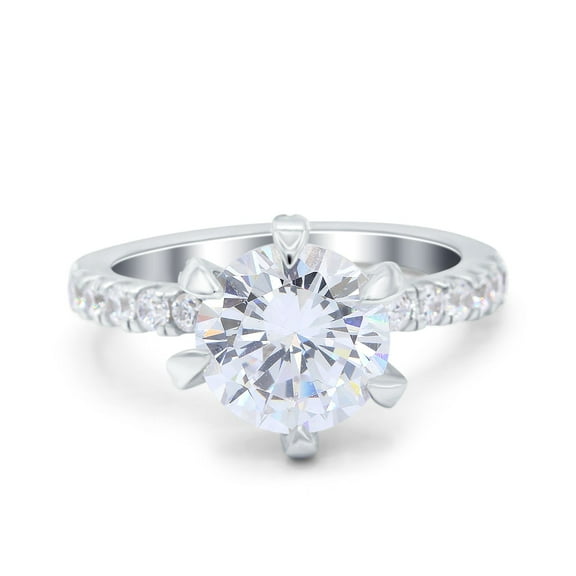 Simulated Cubic Zirconia Size-5 Vintage Art Deco Wedding Engagement Bridal Ring 925 Sterling Silver