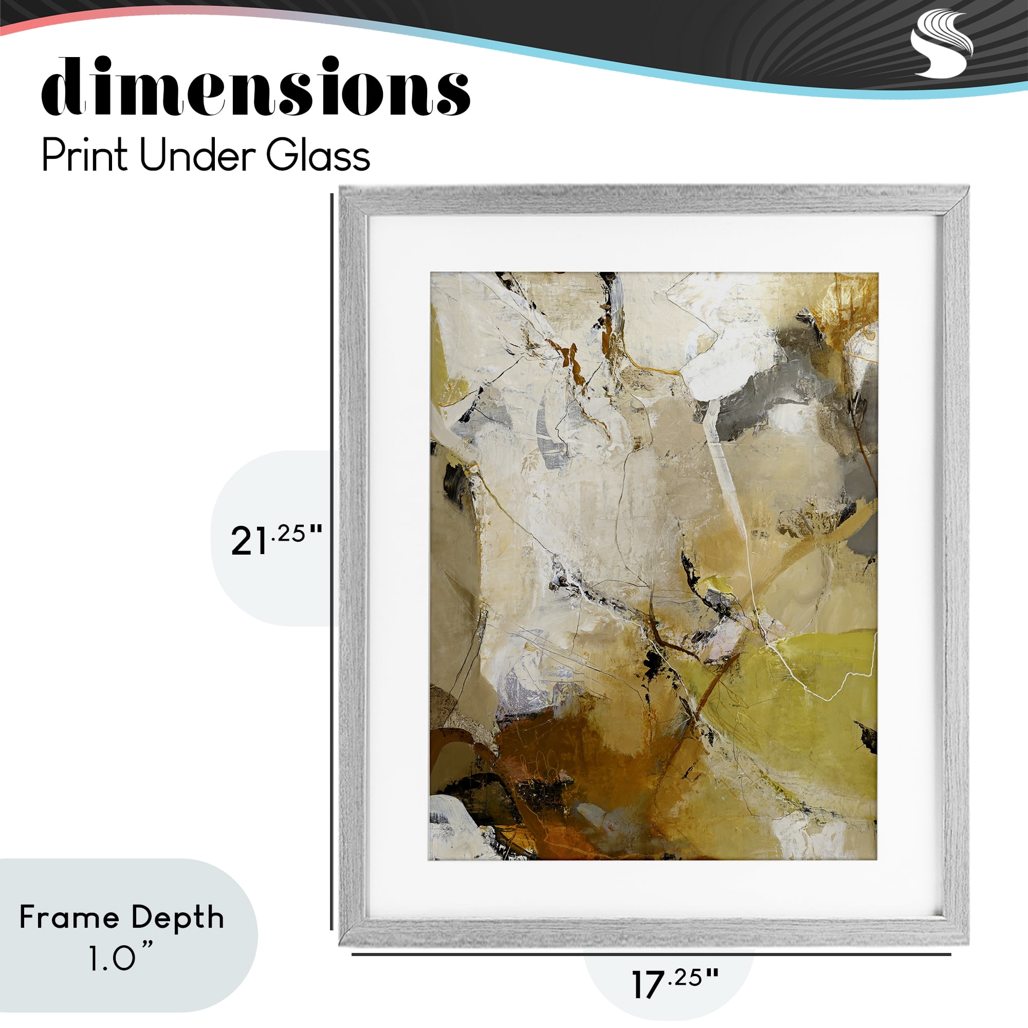 Stupell Industries Warm Earth Tones In Motion Gray Framed Print Under Glass, design by Design Fabrikken