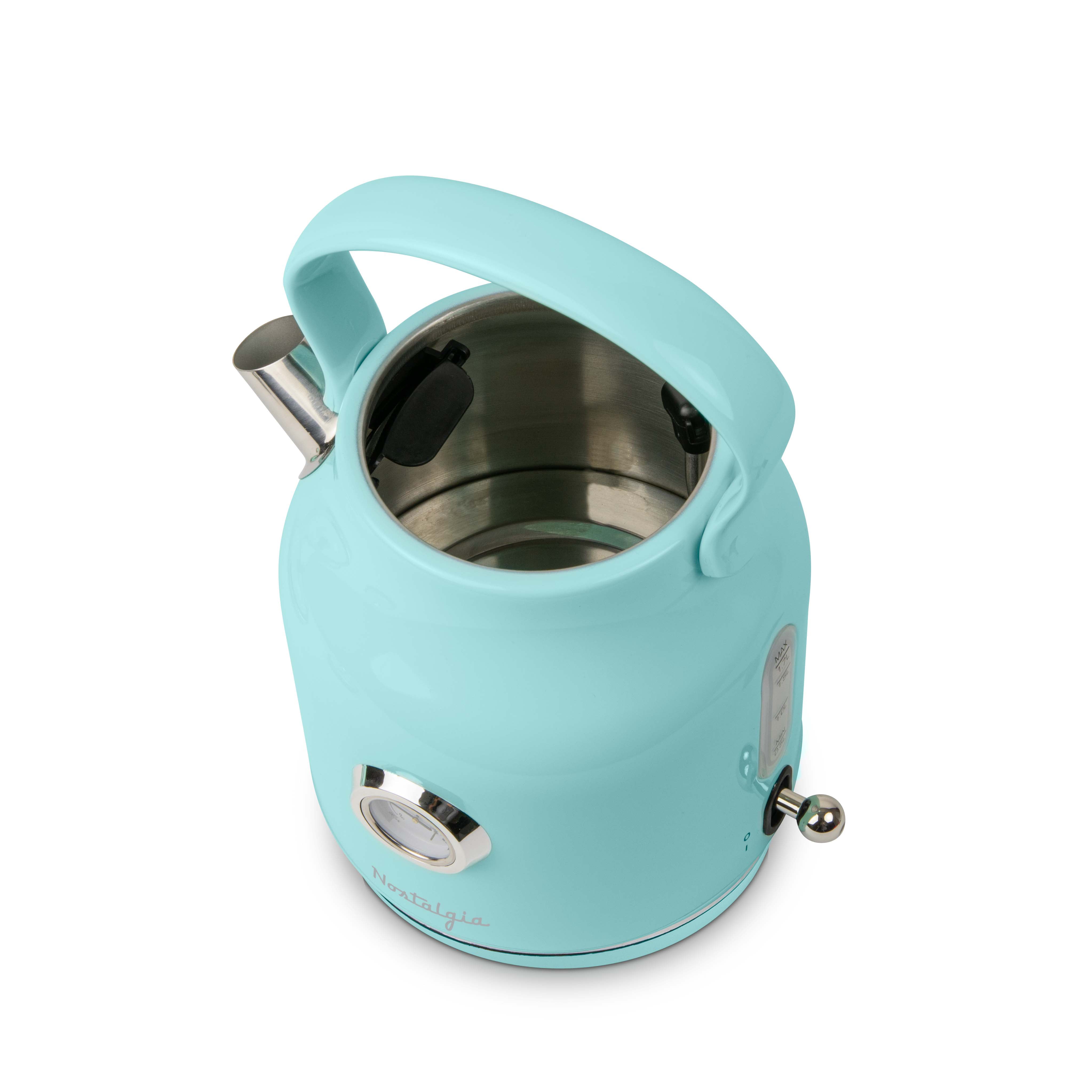 Retro 1.7-Liter Stainless Steel Electric Water Kettle, Aqua — Nostalgia  Products