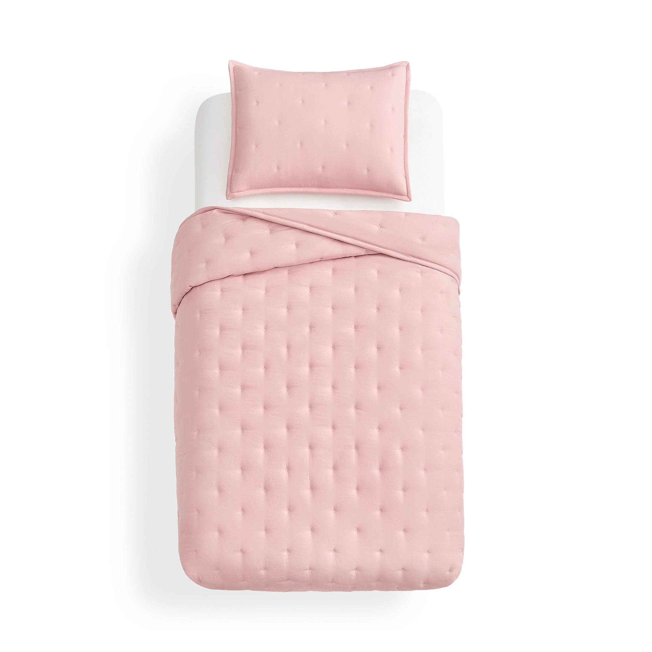 Mainstays Twin/Twin XL Comforter Set, All-Season, 2-Piece, Pink