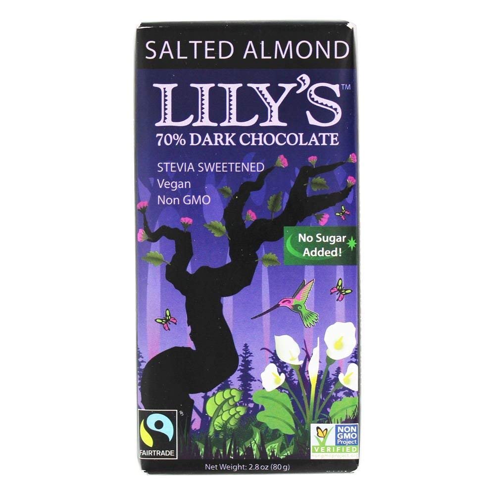 LILYS CHOCOLATE Salted Almond 70 Dark Chocolate, 2.8 OZ