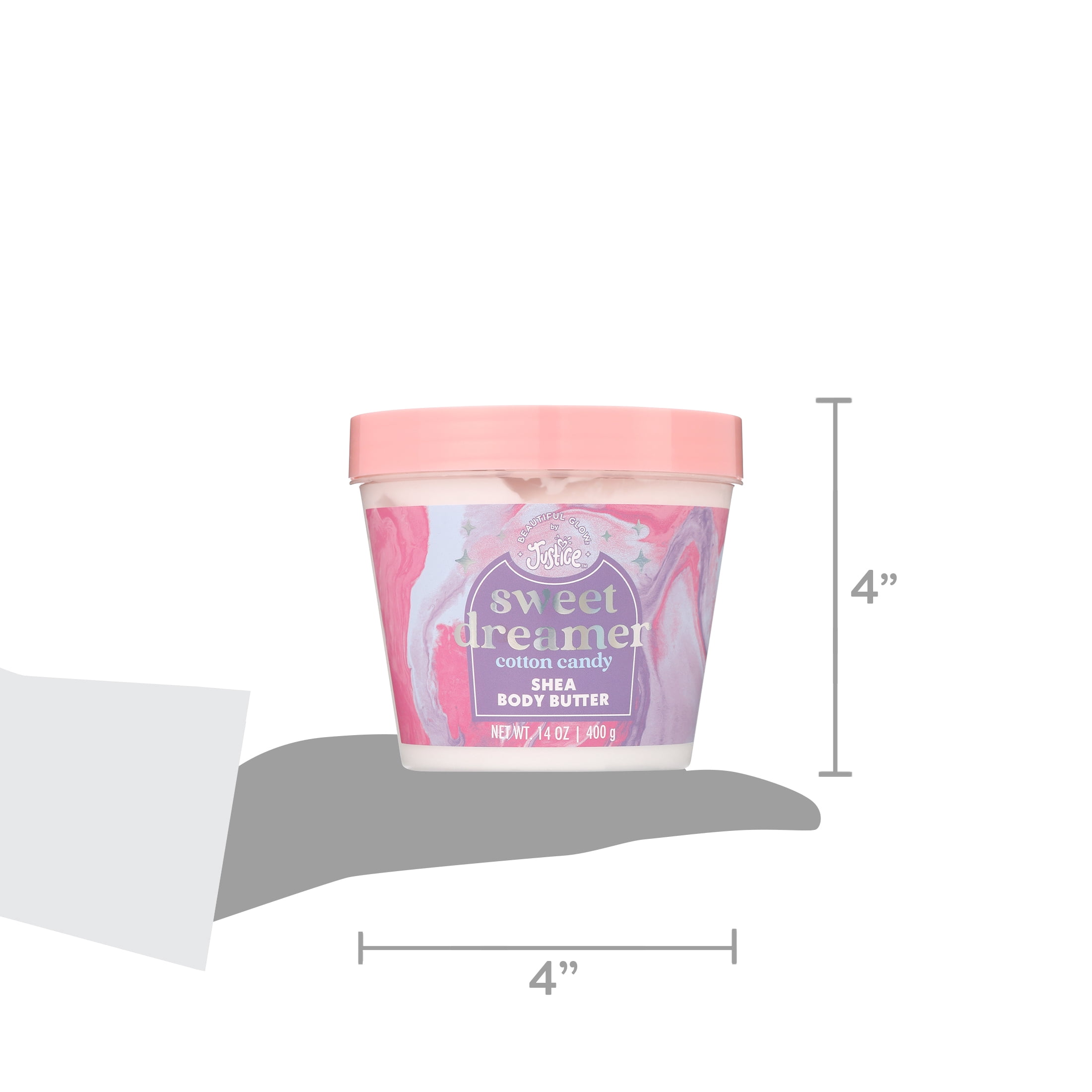 Beautiful Glow by Justice Shea Body Butter, Cotton Candy, 14 oz
