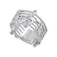 thumbnail image 1 of 925 Sterling Silver Oxidized Platinum Plated Musical Notes Women Ring, 1 of 2