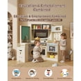thumbnail image 2 of Redsmile Play Kitchen,Wooden Kids Corner Kitchen Playset with Realistic Lights and Sounds,Pretend Play Toy Kitchen Stove and Pull-out Trash Can,Gift for Girls Boys Ages 3-10,Beige, 2 of 11