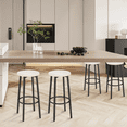 thumbnail image 6 of OSM 2-Pack Counter Height Bar Stools, Industrial Style with Round Wood Seat and Footrest for Kitchen Island and Dining Room, Gray, 6 of 7