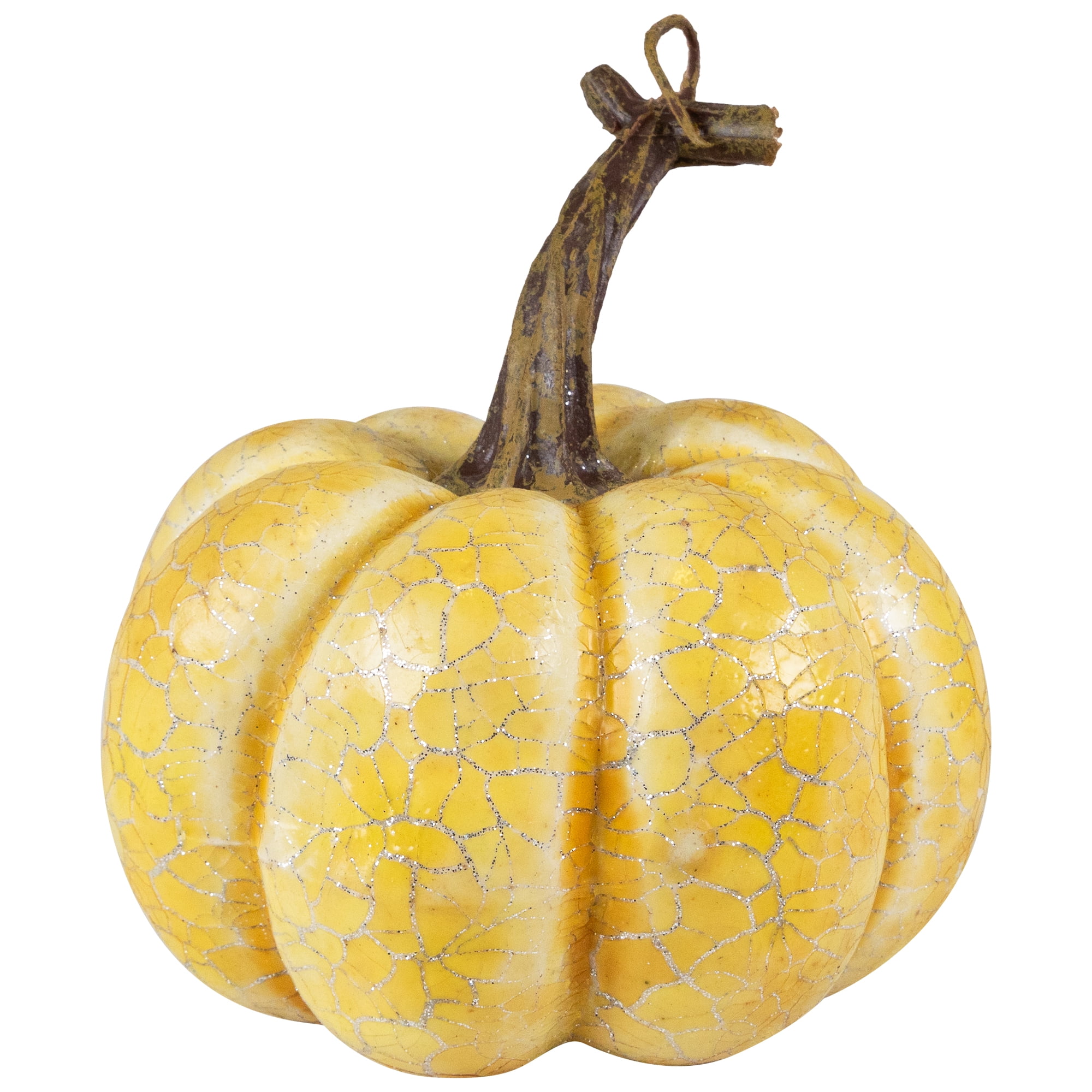 Set of 3 Antiqued White Crackle Finish Fall Harvest Pumpkins 4"