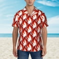 thumbnail image 2 of Xecao Fire Symbols print Hawaiian shirt - a stylish short-sleeve button-down for men, perfect for casual beach and tropical outings., 2 of 9