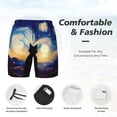 thumbnail image 3 of Balery Cat Under Starry Skies Mens Swim Trunks Swim Shorts for Men Quick Dry Inseam Beach Shorts with Compression Liner Pocket-Small, 3 of 9