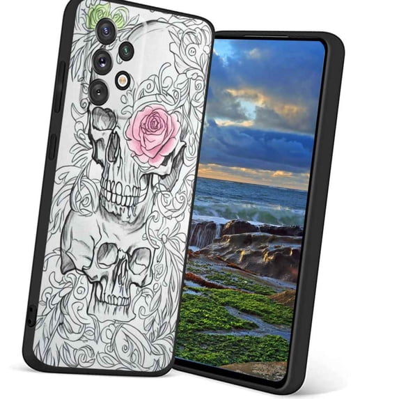 Skull-293 Phone Case, Degined for Samsung Galaxy A52 5G Case Men Women, Flexible Silicone Shockproof Case for Samsung Galaxy A52 5G