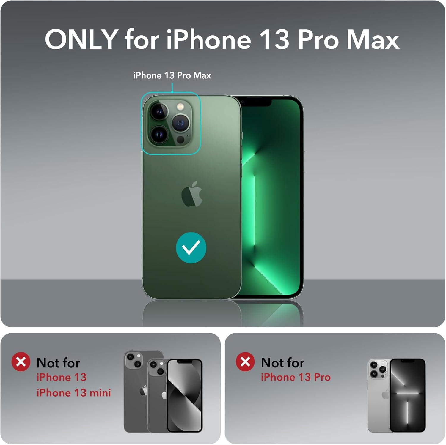 CRKMGS-for iPhone 13 Pro Max Case, Compatible with MagSafe, Shockproof Military-Grade Protection, Yellowing Resistant, Magnetic Phone Case for iPhone 13 Pro Max, (HaloLock), Clear Green