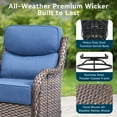 thumbnail image 5 of Unnifurnzi Outdoor Swivel Glider Patio Chairs-Patio Swivel Chairs Set of 4 with 6 Inch Thick Cushions High Back Patio Chairs for Deck Porch Poolside Balcony-Brown/Blue, 5 of 7