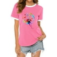 thumbnail image 3 of Xuanfei Women Watercolour Dandelion Print Short Sleeve Round Neck T-Shirt, 3 of 7