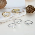 thumbnail image 4 of Bling Jewelry CZ Flat Round Disc Circle 14K Plated Silver Midi Knuckle Ring 1MM Band, 4 of 4