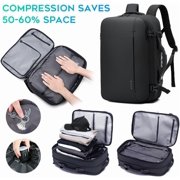 BANGE Air Compression System Backpack with electronic scaleVacuum Compression Travel Backpack,Expandable Backpacks with Pump for Airplanes