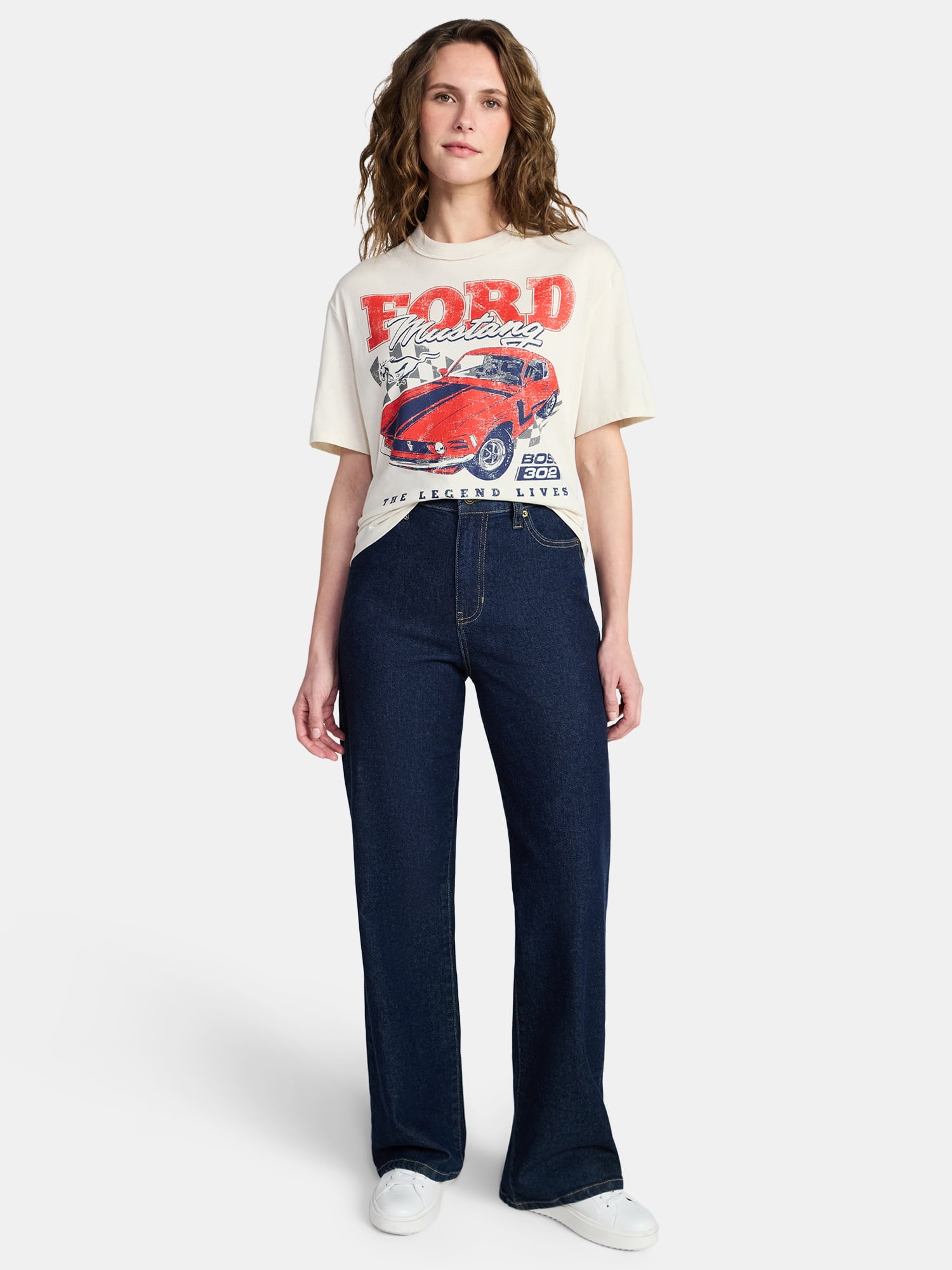Ford Mustang Women's Graphic Tee with Short Sleeves, Sizes XXS-XXL