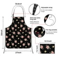 thumbnail image 3 of Pioneer Flower Floral Print Pattern Cotton Linen Apron with Pockets, Waterproof Adjustable, 33x27 Inch for Kitchen, Gardening, BBQ, Salon, 3 of 6
