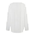 thumbnail image 4 of Womens Shirts Blouse Women's Fashion Hem Split Casual Striped Plaid Printed Round Neck Long Sleeve Top, 4 of 5