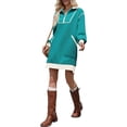 thumbnail image 5 of Women Casual Long Sleeve Sweatshirt Dress Quaeter Zipper Lapel Loose Mini Dresses, 5 of 7