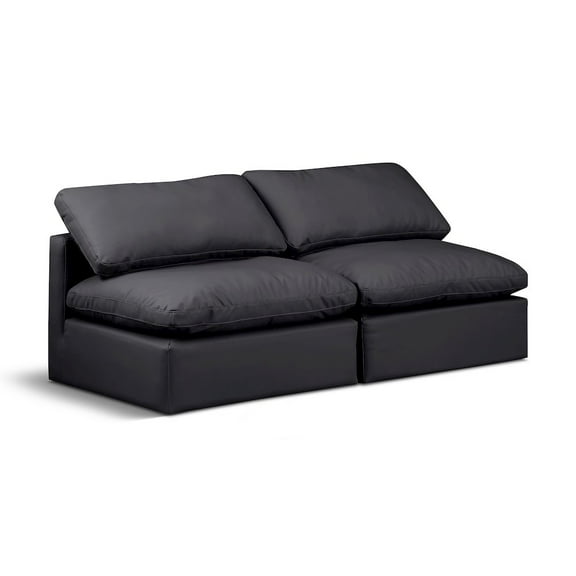 Meridian Furniture Indulge 70" Contemporary Vegan Leather Modular Sofa in Black