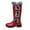 Red, variant on Knee High Boots Women Chunky Heel Round Toe Insulated Thick Booties 2025 Trendy Mid Calf Pull On Casual Warm Snow Boots