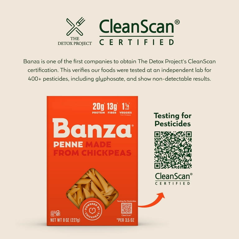 Banza Spaghetti Pasta - Gluten Free, High Protein, and Lower Carb Shelf-Stable Pasta, 8oz