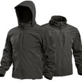 thumbnail image 2 of Hsovts Men Tactical Military Softshell Jackets Hooded Fleece Lined Waterproof Windproof Coat Outdoor Hiking Winter Fall Apparel Gray XXL, 2 of 6