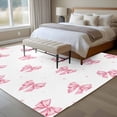 thumbnail image 4 of Area Rug for Living Room, Valentine's Day Non-Slip Indoor Ex Large Carpet for Bedroom/Dining Room, Pink Bows Shining Stars Simple Art Washable Low-Profile Rectangle Floor Runner Rugs - 8 x 10 Ft, 4 of 7