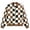 Brown, variant on Women Checkered Print Bomber Jacket Zip Up Long Sleeve Ribbed Trim Outerwear for Casual Daily Wear