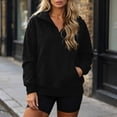 thumbnail image 6 of MaFYtyTPR Womens Half Zip Pullover Sweatshirt Long Sleeve Stand Collar Casual Athletic Hoodless Sweatshirts with Pocket A-Black L, 6 of 7