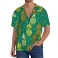 thumbnail image 3 of Vsdgher Pineapples1 Print Men's Wrinkle Free Untucked Cuban Shirt Business Casual Button Down Shirts Short Sleeve Shirt, 3 of 7