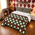 thumbnail image 2 of Erosebridal Christmas Argyle King Size Comforter Sets, Vintage Plaid Comforters King Size, Dark Green White, Christmas Reversible, 3pcs, 1 Comforter and 2 Pillowcases, 2 of 7