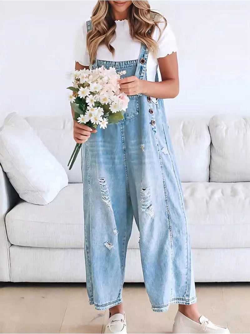 women's denim bib overall dress Women Overalls Dress Denim Dress Bib Dress Vintage Dress Casual Dress Summer Dress Sleeveless Oversized Dress Summer Dress Gift for Her