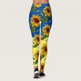 thumbnail image 4 of Gibobby Leggings térmicos para mujer Mallas con estampado de girasol para mujer, mallas deportivas de Yoga con Control para mujer, mallas de talle(Azul,CH), 4 of 5