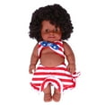 thumbnail image 1 of Muñeca negra de 30cm de vinilo, bonita muñeca africana simulada, juguete para juego de rol para niños, regalo, 1 of 14