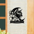 thumbnail image 3 of Handmadetneonsign Custom Floral Moon Cat Home Number Metal Sign, Floral Moon Cat Address Metal Sign, 3 of 5