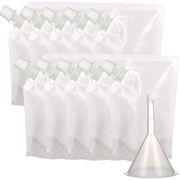 13 Pcs Concealable Reusable Drinks Plastic Flasks Liquor Pouch with Funnel;13 Pcs Concealable Reusable Drinks Plastic Flasks Liquor Pouch