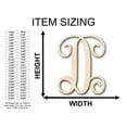 thumbnail image 2 of Unfinished Wood Monogram D Shape - Craft - up to 46" DIY 7" / 1/2", 2 of 3