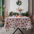 thumbnail image 1 of Nvzi Hoja roja Red Grid Love Christmas Day Mesa de comedor Tela rectangular Decoración de escritorio para el hogar (rojo, 160 * 140 cm), 1 of 5