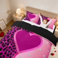 thumbnail image 4 of Erosebridal Leopard Heart Diamond Jewelry Duvet Cover King for Girls, Glamorous Animal Print King Bedding, Black Reversible 3-Piece 1 Duvet Cover and 2 Pillowcases, 4 of 7