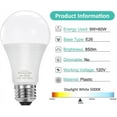 thumbnail image 3 of shiyou-E26 LED Bulbs, 60W Equivalent Medium Base Light Bulbs, Non-Dimmable, Daylight White 5000K, 9W Bright White LED Bulbs for Home Lighting Lamp, 4-Pack, 3 of 4
