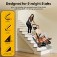 thumbnail image 3 of Ecojoy Electric Stair Climbing Wheelchair for Adults, Large Rear Wheels, Portable & Foldable, Orange, 441lb Limit, 3 of 11