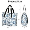 thumbnail image 3 of Floral Women's Large Foldable Tote Bag with Zipper - 20L Travel Carryall Shoulder Bag Weekender Handbag for School, Work, Gym, Shopping - Fits 15.6" Laptop, Folds Into Pouch, 3 of 6