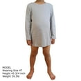 thumbnail image 6 of Youth Boys Cotton Long Sleeve Crew Neck Tee Shirts, Off White Grey, Youth Small, 6 of 7