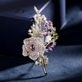 thumbnail image 5 of Pins Korea Heavy Industries Micro-Inlaid Color Zirconium Corsage Temperament Flower Zircon Pin Dinner Dress Accessories Rose Brooch Women, 5 of 9