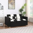 thumbnail image 3 of Aukfa 53.5" Convertible Loveseat Sleeper, Pull Out Sofa Bed, Teddy, Black/White, 3 of 9