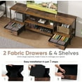thumbnail image 4 of 63'' TV Stand for TVs up to 75 Inch, with USB Charging Station Featuring AC Outlets and Type-C Port, Media Console with 2 Fabric Drawers and Open Shelves, Modern Entertainment Center for Living Room, 4 of 7