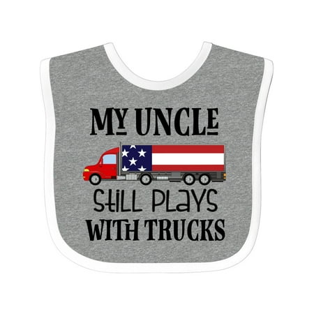 

Inktastic My Uncle Still Plays with Trucks Gift Baby Boy or Baby Girl Bib