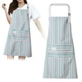 thumbnail image 2 of Adjustable Apron Green - Travelwant Adjustable Bib Pinstripe Apron with Pocket Cooking Kitchen Aprons for Couple Bbq Painting, 2 of 7